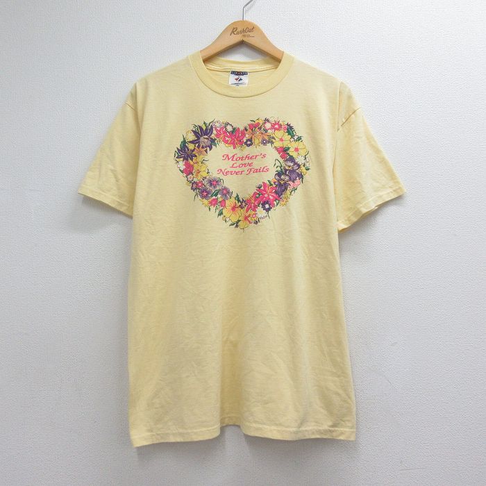 90s 半袖Tシャツ Mother ハート イエロー メンズL相当 | 古着