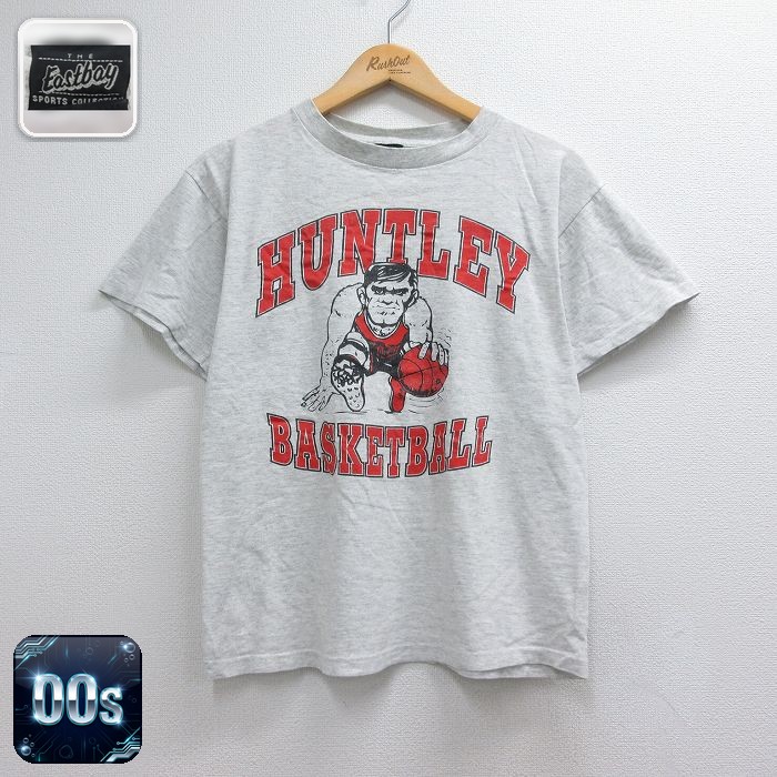 00s 半袖Tシャツ HUNTLEYバスケットボール グレー メンズM相当 | 古着