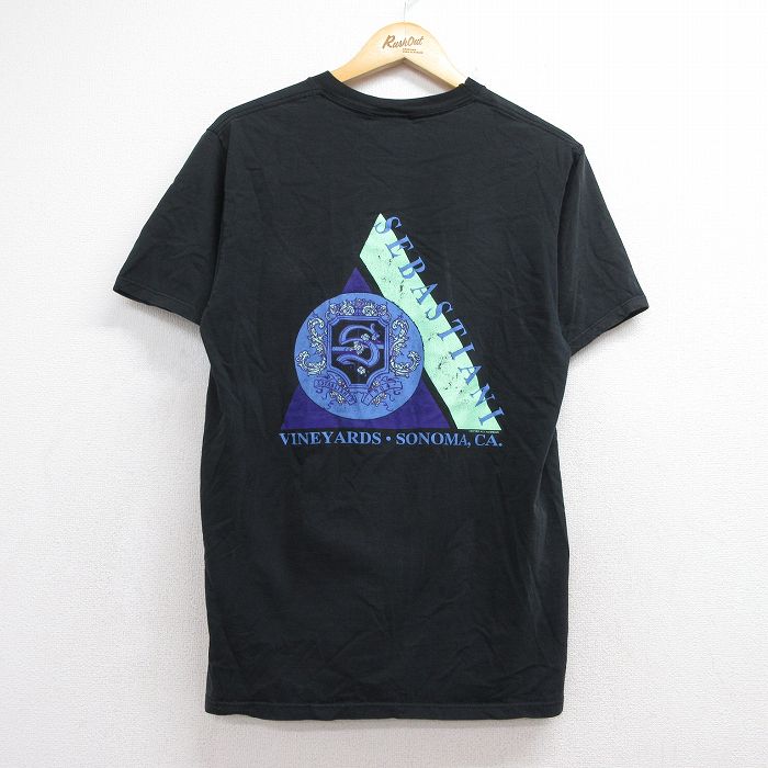 90s 半袖Tシャツ SEBASTIANI ブラック メンズM相当 | 古着