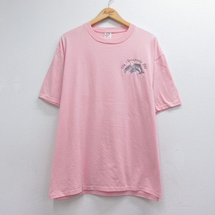 ジャージーズ 90s 半袖Tシャツ イルカ ピンク メンズXL相当 | 古着
