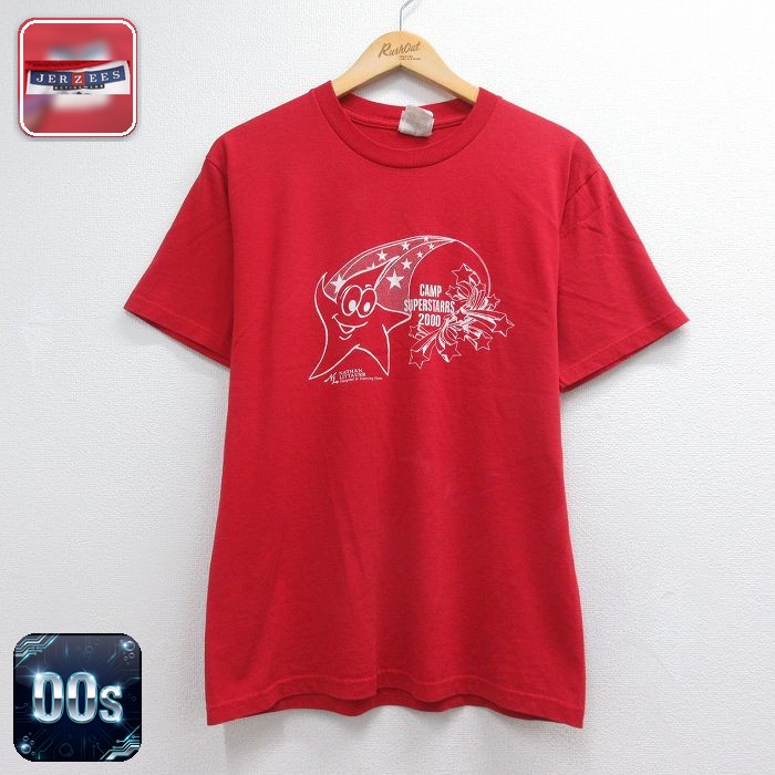 00s 半袖Tシャツ 星 レッド メンズM相当 | 古着