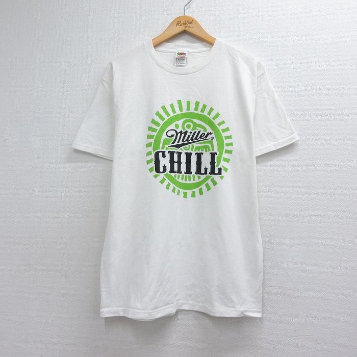 フルーツオブザルーム 00s 半袖Tシャツ ミラー ホワイト メンズL相当 | 古着