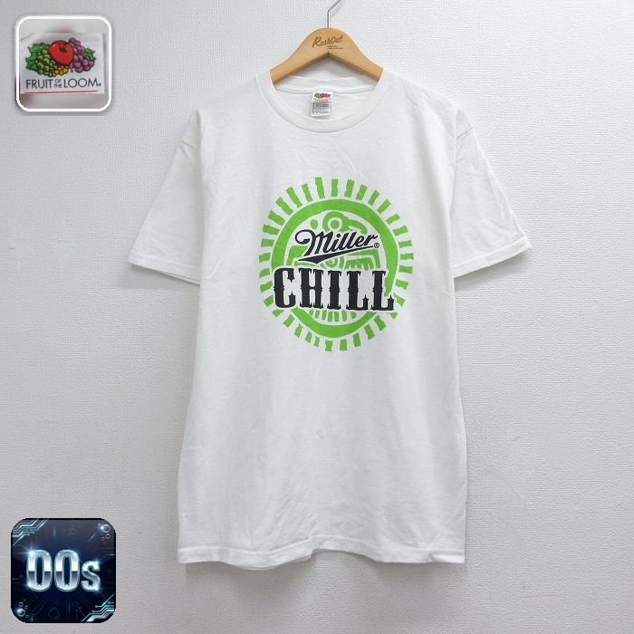 フルーツオブザルーム 00s 半袖Tシャツ ミラー ホワイト メンズL相当 | 古着