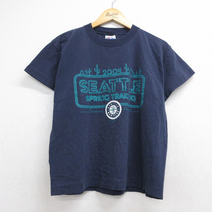 マジェスティック 00s 半袖Tシャツ シアトルマリナーズ ネイビー メンズL相当 | 古着