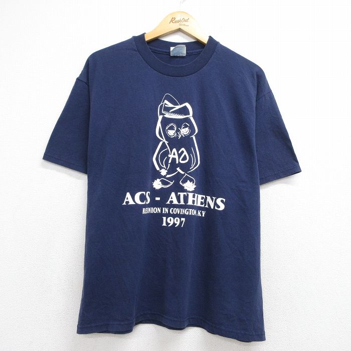 ヘインズ 90s 半袖Tシャツ ACS ネイビー メンズXL相当 | 古着