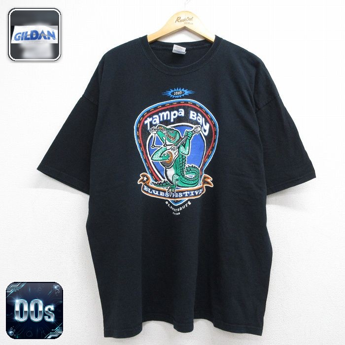 00s 半袖Tシャツ ブルースフェス企業広告 ブラック メンズXL相当 | 古着