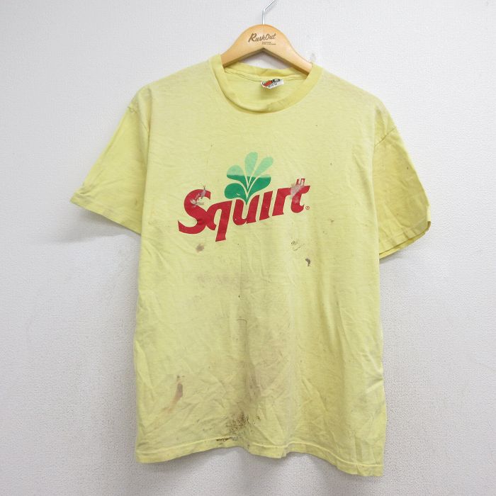 ヘインズ 80s 半袖Tシャツ スクワート イエロー メンズL相当 | 古着