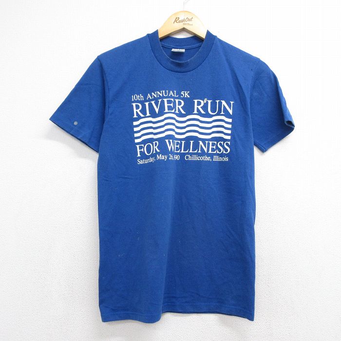 半袖Tシャツ リバーラン ブルー メンズS相当 | 古着
