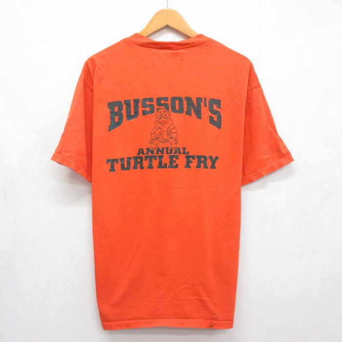 00s 半袖Tシャツ カメ オレンジ メンズXL相当 | 古着