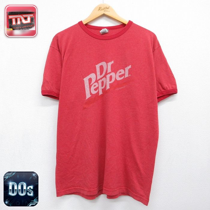 00s 半袖Tシャツ ドクターペッパー レッド メンズL相当 | 古着