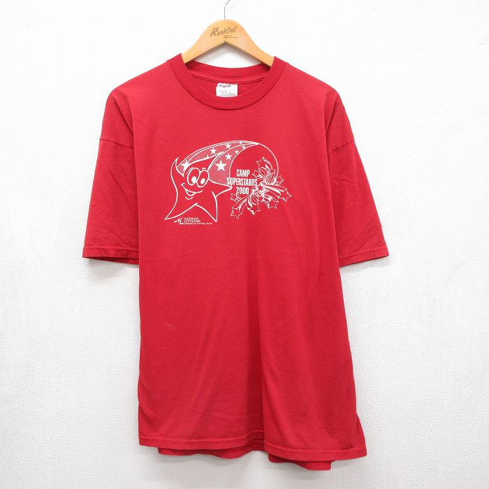ジャージーズ 00s 半袖Tシャツ 星 レッド メンズXL相当 | 古着