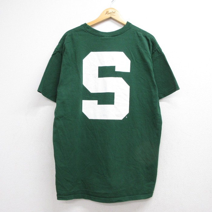 ナイキ 00s 半袖Tシャツ MSUスパルタンズ グリーン メンズXL相当 | 古着