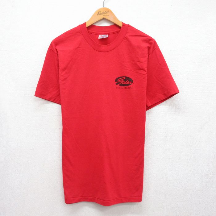 ヘインズ 90s 半袖Tシャツ gates レッド メンズL相当 | 古着