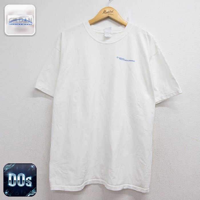 00s 半袖Tシャツ テクノロジー ホワイト メンズXL相当 | 古着