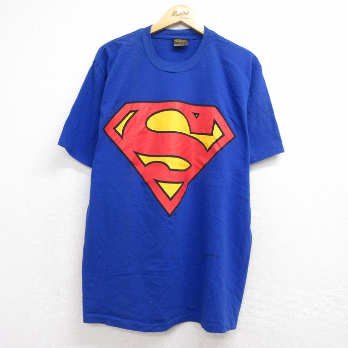 90s 半袖Tシャツ DCコミックススーパーマン ブルー メンズXL相当 | 古着