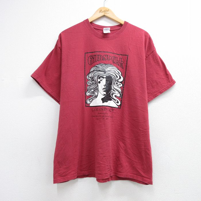 ゴッドスペル 半袖Tシャツ バーガンディ メンズXL相当 | 古着
