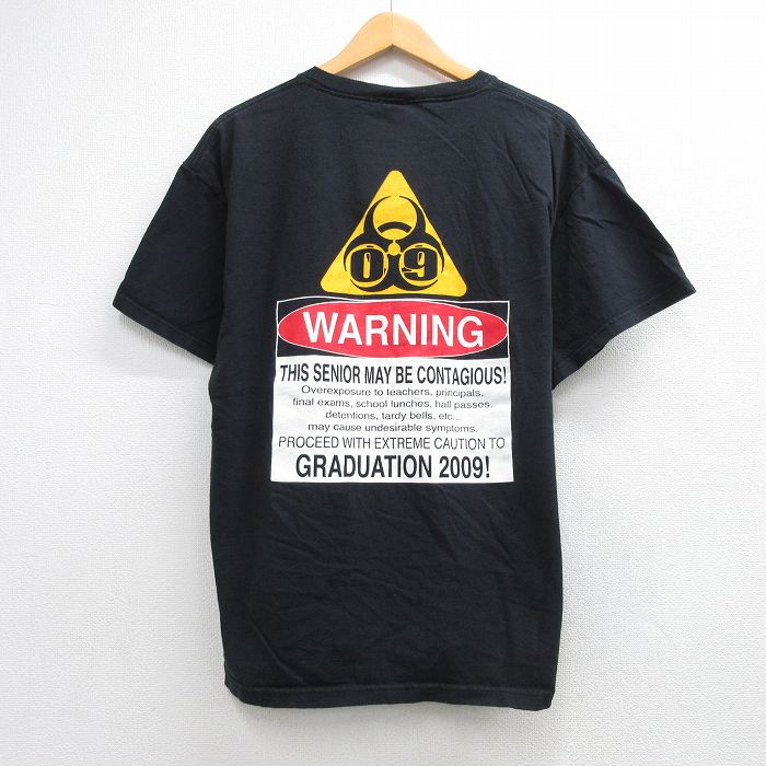 00s 半袖Tシャツ WARNING ブラック メンズL相当 | 古着