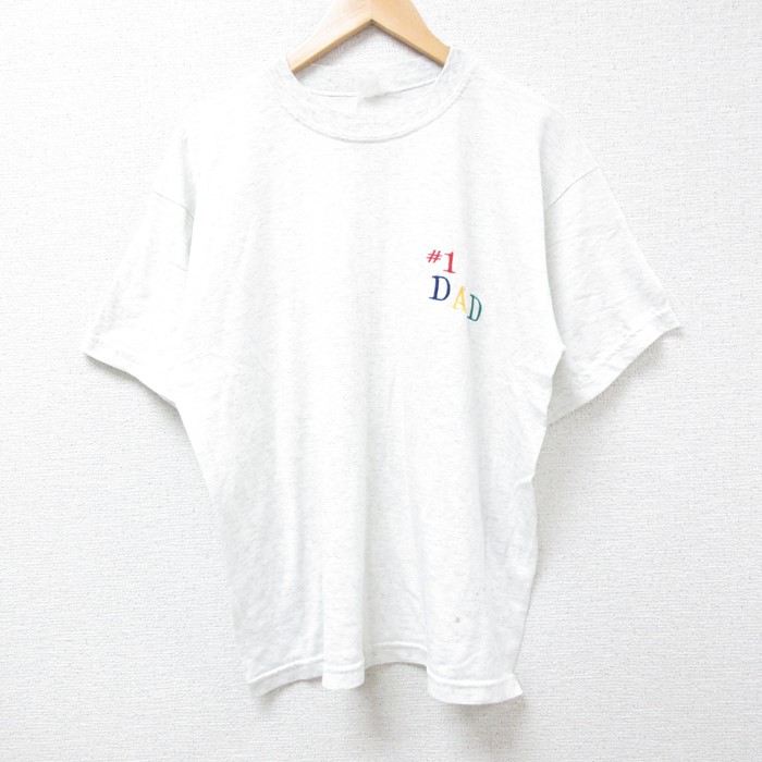 L★古着 半袖 ビンテージ Tシャツ メンズ 00年代 00s DAD クルーネック 薄グレー 霜降り 24jul25 中古