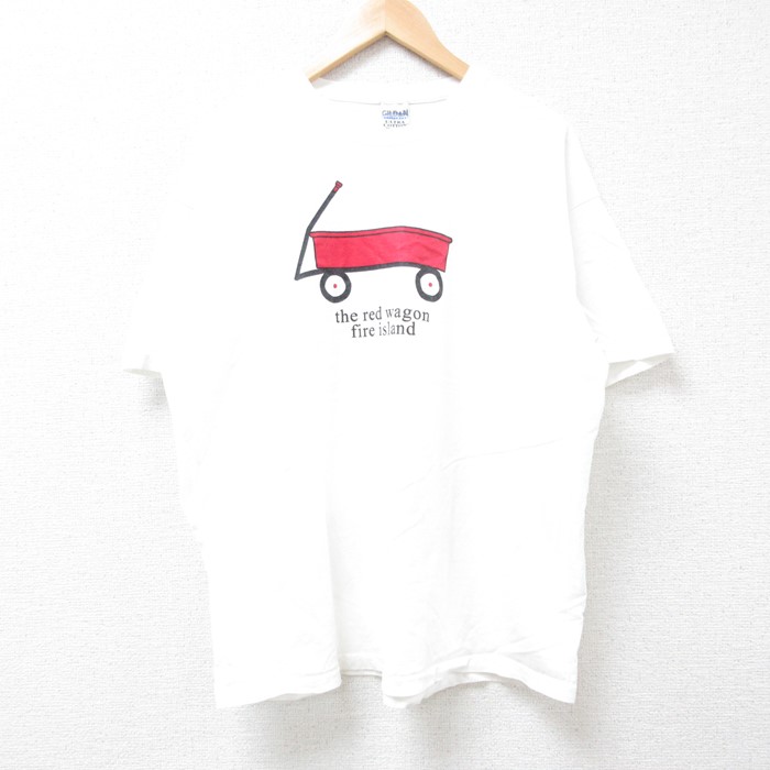 XL★古着 半袖 ビンテージ Tシャツ メンズ 00年代 00s ワゴン コットン クルーネック 白 ホワイト 24jul25 中古
