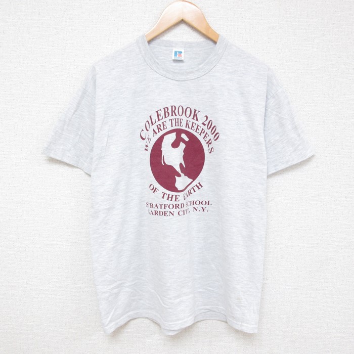 ラッセル 00s 半袖Tシャツ EARTH グレー L | 古着