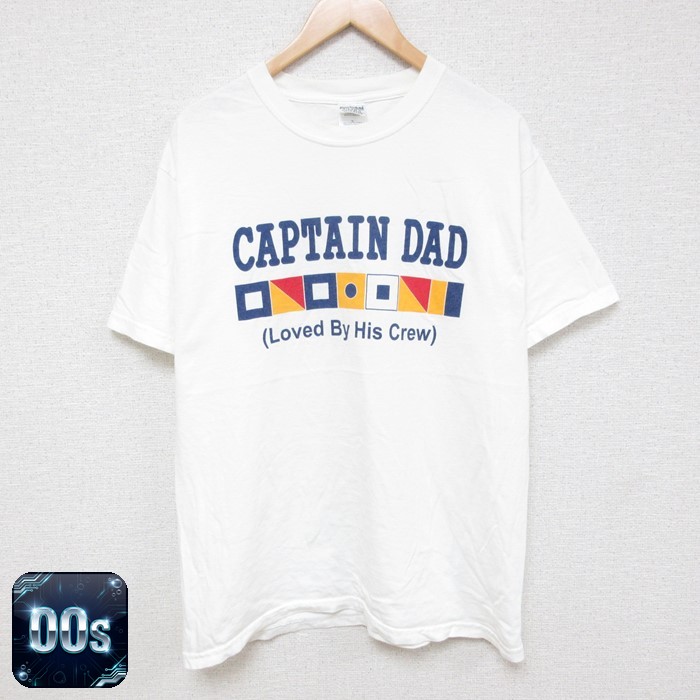 00s 半袖Tシャツ CAPTAIN DAD ホワイト L | 古着