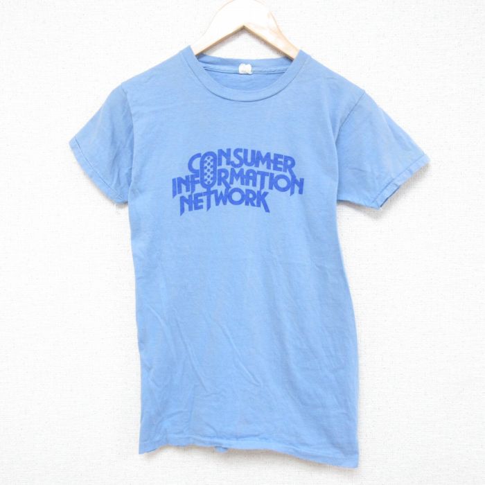 S★古着 半袖 ビンテージ Tシャツ メンズ 00年代 00s コーネル 大学 コットン クルーネック USA製 水色 25apr19 中古
