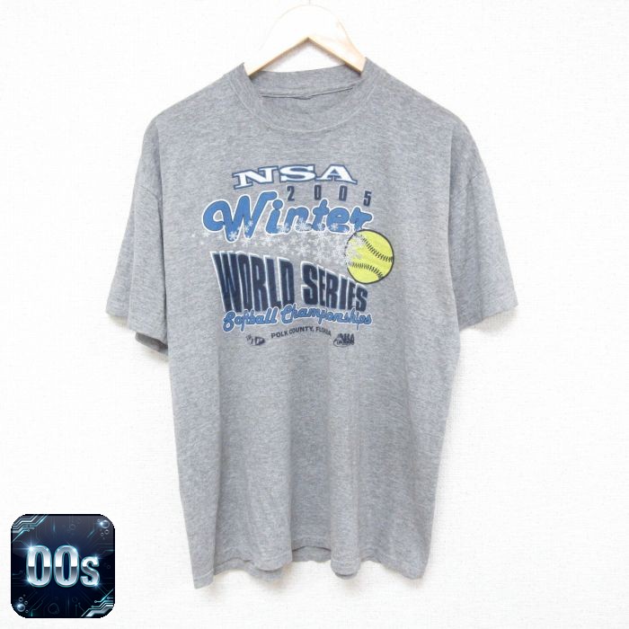 00s 半袖Tシャツ ソフトボール NSA ワールドシリーズ グレー L | 古着