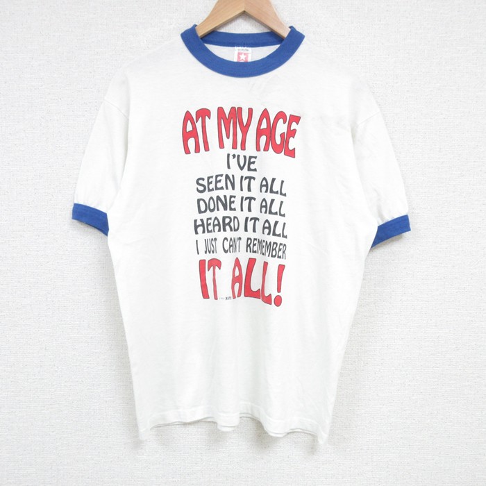 L★古着 半袖 ビンテージ Tシャツ メンズ 90年代 90s AT MY AGE クルーネック USA製 白 ホワイト 25apr23 中古