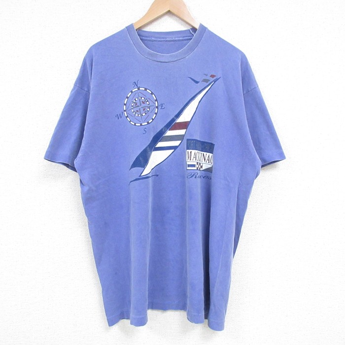 90s 半袖Tシャツ ヨット パープル XL | 古着