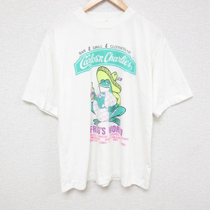 【50%OFF】90s 半袖Tシャツ カエル ホワイト L | 古着