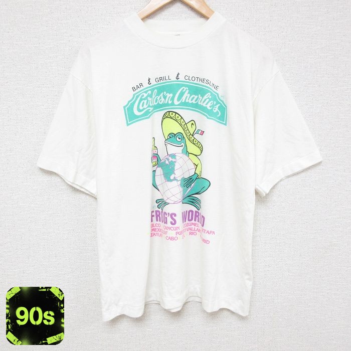 【50%OFF】90s 半袖Tシャツ カエル ホワイト L | 古着