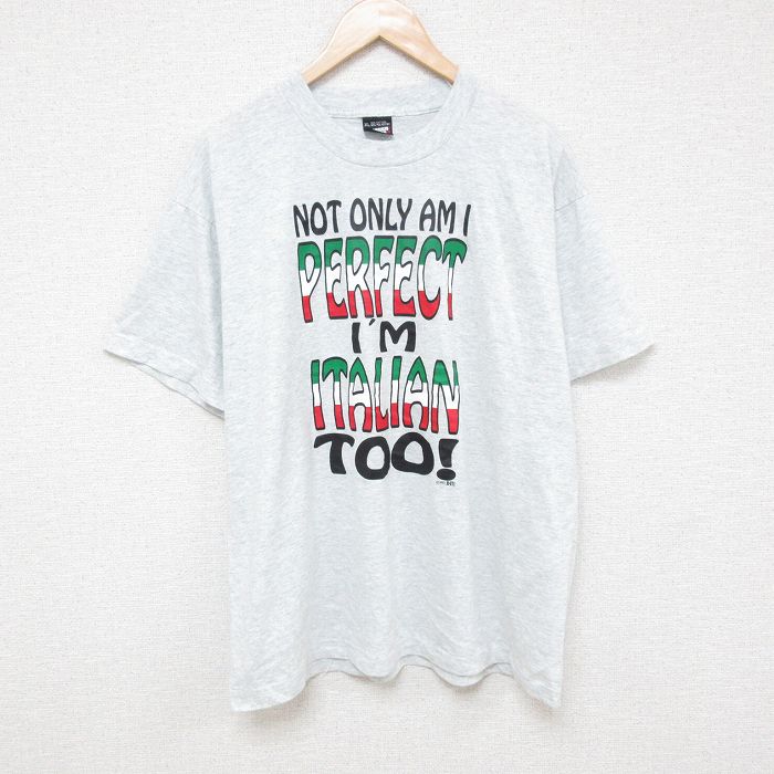 【50%OFF】XL★古着 スクリーンスターズ 半袖 ビンテージ Tシャツ メンズ 90年代 90s イタリアン 大きいサイズ クルーネック USA製 グレー 霜降り 25apr30 中古