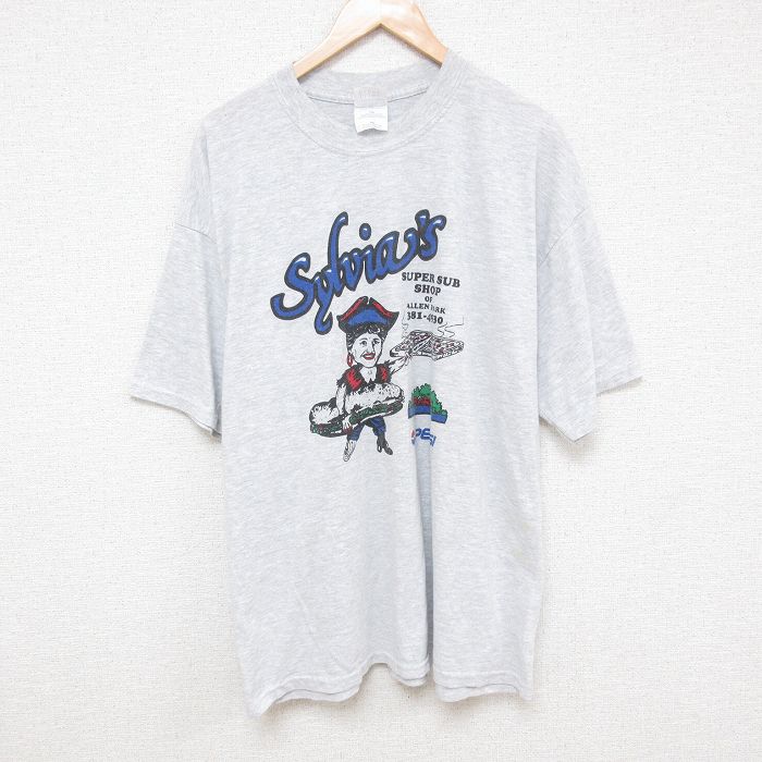 XL★古着 半袖 ビンテージ Tシャツ メンズ 00年代 00s 女性 ペプシ 大きいサイズ クルーネック グレー 霜降り 25apr30 中古