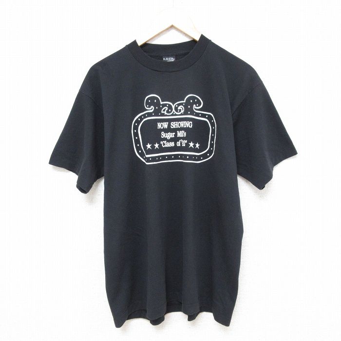 L★古着 スクリーンスターズ 半袖 ビンテージ Tシャツ メンズ 90年代 90s NOW SHOWING クルーネック USA製 黒 ブラック 25apr30 中古