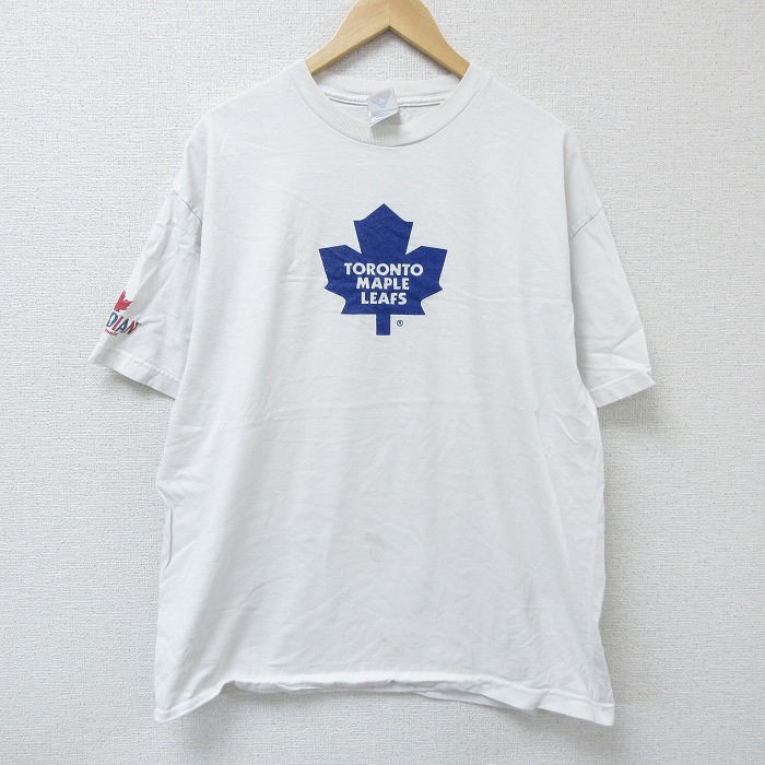 XL★古着 半袖 ビンテージ Tシャツ メンズ 00年代 00s トロント メープルリ－フス コットン クルーネック 白 ホワイト 25apr23 中古