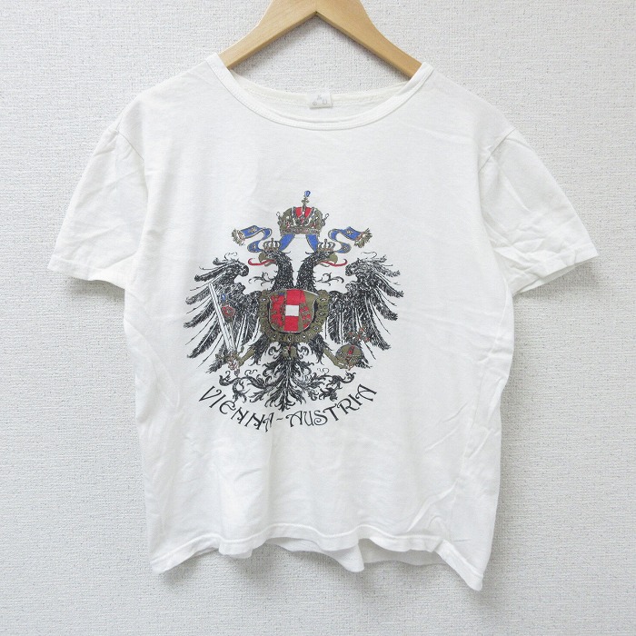 L★古着 半袖 ビンテージ Tシャツ メンズ 90年代 90s オーストリア コットン クルーネック 白 ホワイト 25apr23 中古