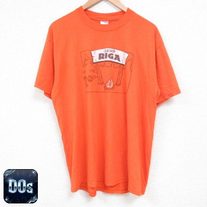【50%OFF】ジャージーズ 00s 半袖Tシャツ CAMP RIGA オレンジ L | 古着