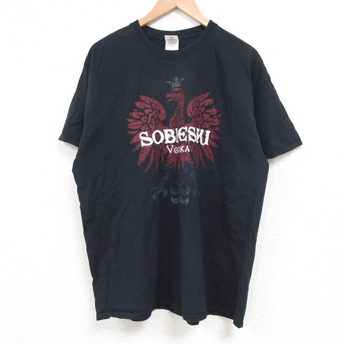 XL★古着 半袖 ビンテージ Tシャツ メンズ 00年代 00s SOBIESKI コットン クルーネック 黒 ブラック 25may24 中古