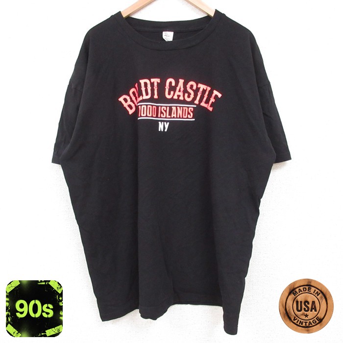 【50%OFF】90s 半袖Tシャツ ボルト城 ブラック XL | 古着