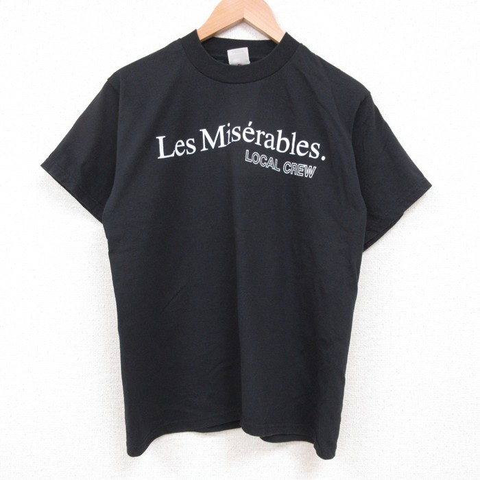 M★古着 フルーツオブザルーム 半袖 ビンテージ Tシャツ メンズ 00年代 00s レミゼラブル クルーネック 黒 ブラック 25may26 中古