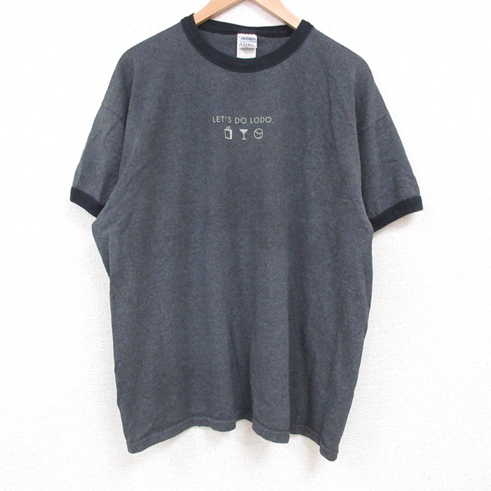 XL★古着 半袖 ビンテージ Tシャツ メンズ 00年代 00s コロラド クルーネック 濃グレー 霜降り 25may26 中古