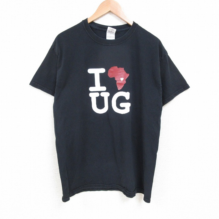 L★古着 半袖 ビンテージ Tシャツ メンズ 00年代 00s TUG コットン クルーネック 黒 ブラック 25jun07 中古