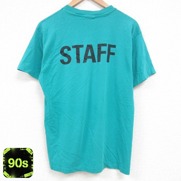 90s 半袖Tシャツ スタッフ限定 グリーン M | 古着