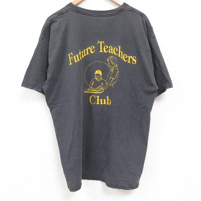 XL★古着 半袖 ビンテージ Tシャツ メンズ 00年代 00s 先生 コットン クルーネック 黒 ブラック 25jun06 中古