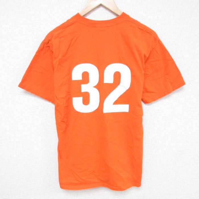 【50%OFF】M★古着 半袖 ビンテージ Tシャツ メンズ 00年代 00s サッカー 32 コットン クルーネック オレンジ 25may27 中古