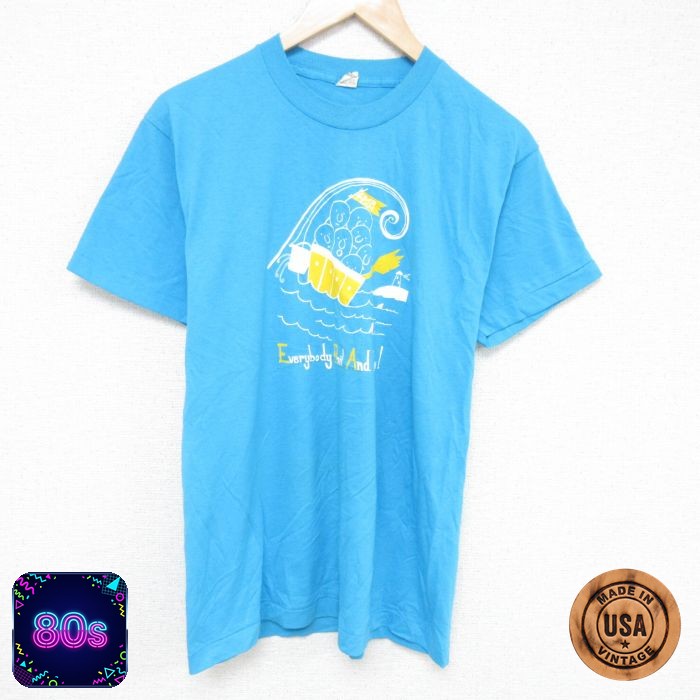 スクリーンスターズ 80s 半袖Tシャツ EBAR ライトブルー L | 古着