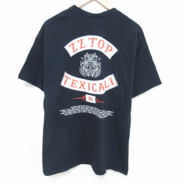 XL★古着 半袖 ビンテージ ロック バンド Tシャツ メンズ 00年代 00s ZZTOP コットン クルーネック 黒 ブラック 25jun10 中古