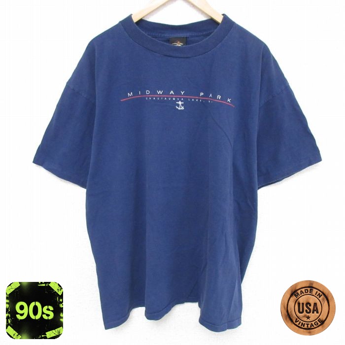 【50%OFF】90s 半袖Tシャツ MIDWAY ネイビー XL | 古着
