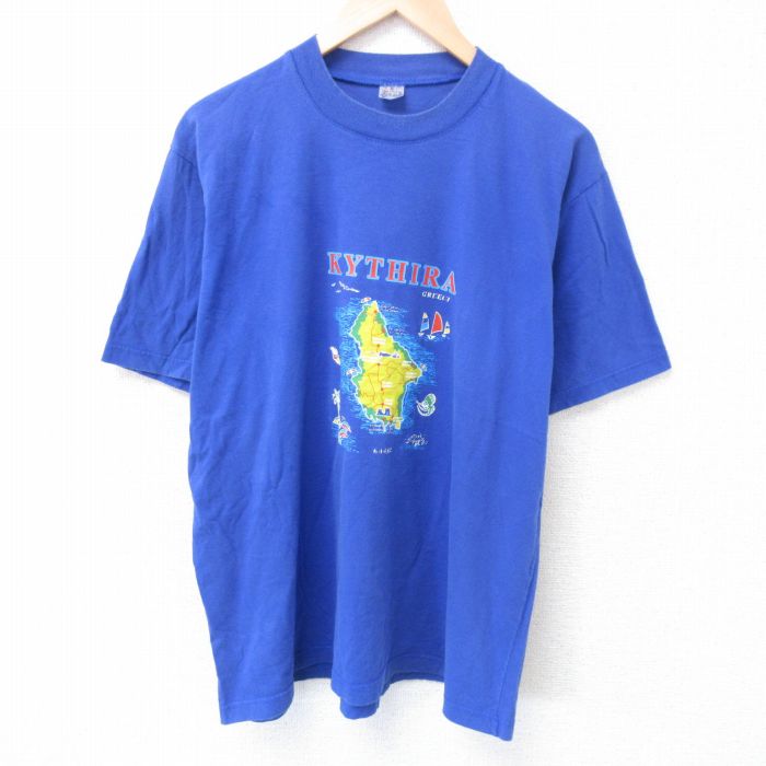 00s 半袖Tシャツ キティラ島 ブルー XL | 古着