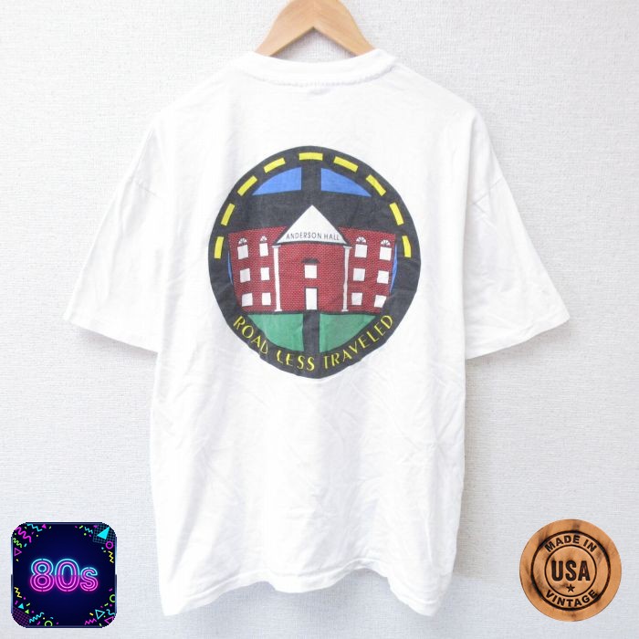 【50%OFF】ヘインズ 80s 半袖Tシャツ ROAD ホワイト XL | 古着